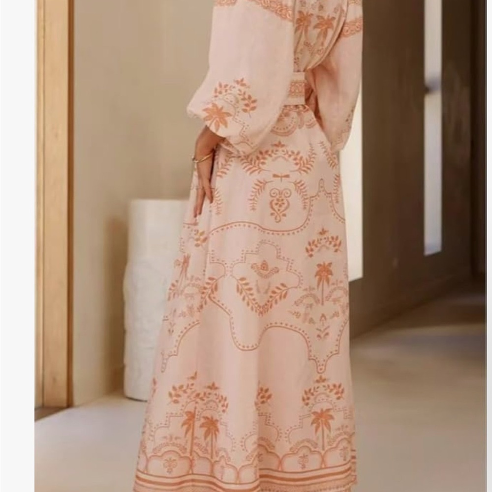 Sunday Up Elegant Pink Embroidered Dress